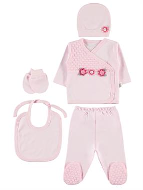 Civil Baby Kız Bebek 5'li Zıbın Takımı 0-3 Ay Pembe Civil Baby Kız Bebek 5'li Zıbın Takımı 0-3 Ay Pembe