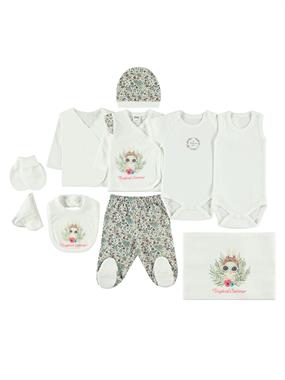 Civil Baby Kız Bebek 10'lu Zıbın Takımı 0-3 Ay Ekru Civil Baby Kız Bebek 10'lu Zıbın Takımı 0-3 Ay Ekru