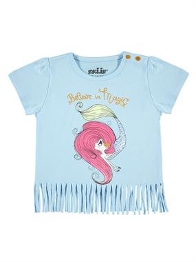 Kujju Kız Bebek Tişört 6-18 Ay Mavi Kujju Kız Bebek Tişört 6-18 Ay Mavi
