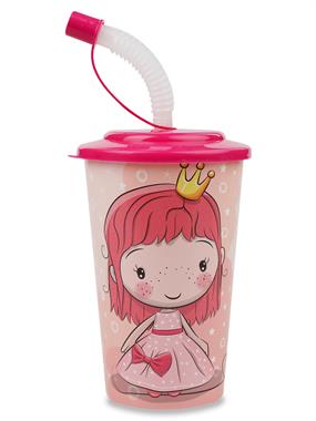 Tuffex Love Kapaklı Pipetli Bardak 400 ml Pembe Tuffex Love Kapaklı Pipetli Bardak 400 ml Pembe